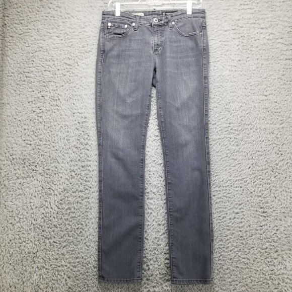 AG Adriano Goldschmied Jeans Womens 27 Gray The Stevie Slim Straight Stretch - Picture 1 of 14